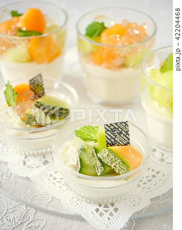 　メロンとジュレのパンナコッタ アラカルト盛り合わせ（縦位置） 42204468