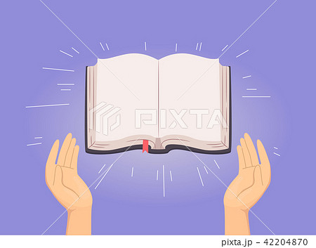 Hands Open Holy Bible Illustration 42204870