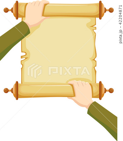 Hands Open Scroll Illustration 42204871