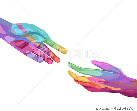 Hands Colorful Reach Illustration 42204876