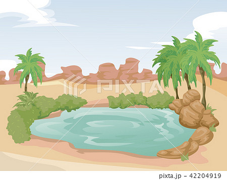 Desert Oasis Illustrationのイラスト素材