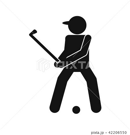 Golfer silhouette flat icon Golfer silhouette flat icon 42206550