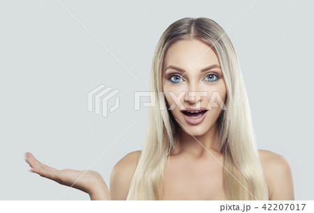 Surprised Spa Model Woman. Product Placement Surprised Spa Model Woman. Product Placement 42207017