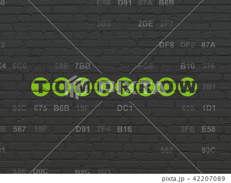 Timeline concept: Tomorrow on wall background 42207089