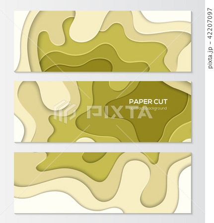 Green abstract layout - set of modern colorful vector posters 42207097