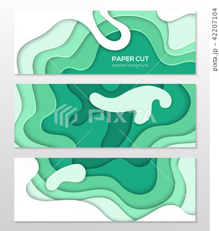 Green abstract layout - set of modern colorful vector posters 42207104