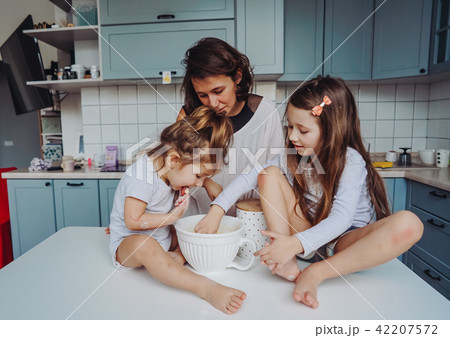 Happy family cook together in the kitchen 42207572
