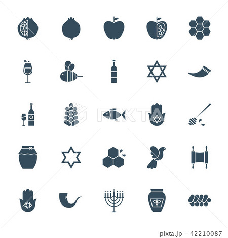 Rosh Hashanah Solid Web Icons 42210087