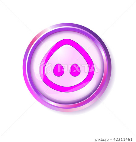 Pink button pig muzzle, snout nose. 42211461