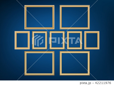 Set of decorative frame picture with gold border. Set of decorative frame picture with gold border. 42211976