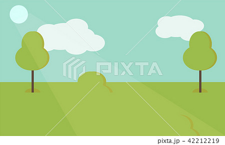 Vector nature landscape background. Cute simple cartoon style Vector nature landscape background. Cute simple cartoon style 42212219