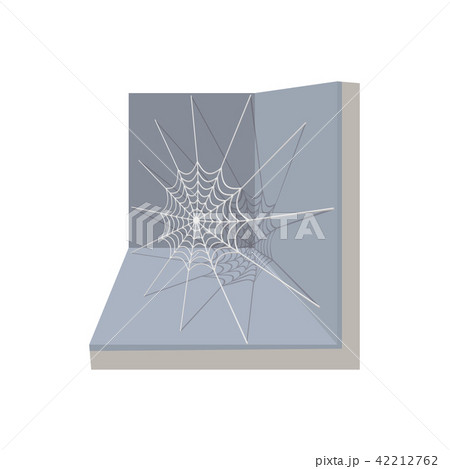 A spider and a web icon, cartoon style A spider and a web icon, cartoon style 42212762