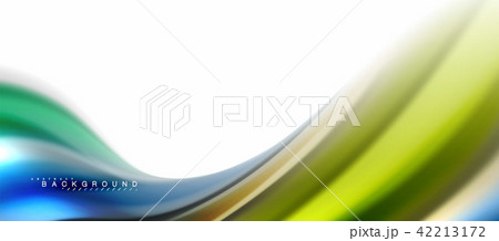 Fluid liquid mixing colors concept on light grey background, curve flow, trendy abstract layout 42213172