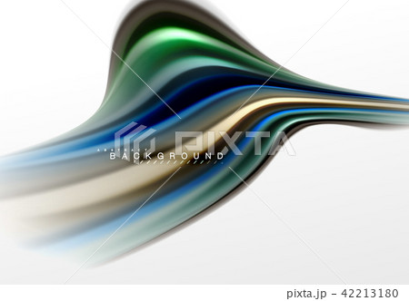 Fluid liquid mixing colors concept on light grey background, curve flow, trendy abstract layout 42213180