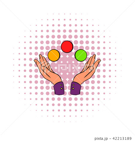 Hands juggling balls comics icon Hands juggling balls comics icon 42213189