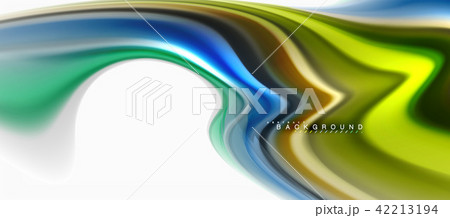 Fluid liquid mixing colors concept on light grey background, curve flow, trendy abstract layout Fluid liquid mixing colors concept on light grey background, curve flow, trendy abstract layout 42213194