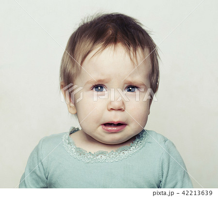 Small Baby Girl Crying. Sad Child 42213639