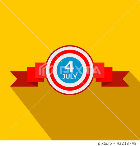 4th of July Independence Day badge with a ribbon 42213748