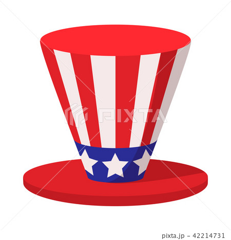 Hat in the USA flag colors cartoon icon  42214731