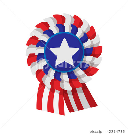 Ribbon rosette in the USA flag colors cartoon icon Ribbon rosette in the USA flag colors cartoon icon 42214736