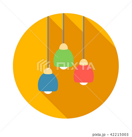 Three color modern ceiling light icon, flat style 42215003