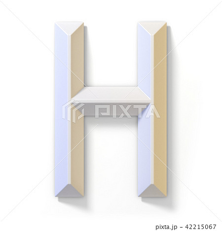White dimensional font LETTER H 3D 42215067