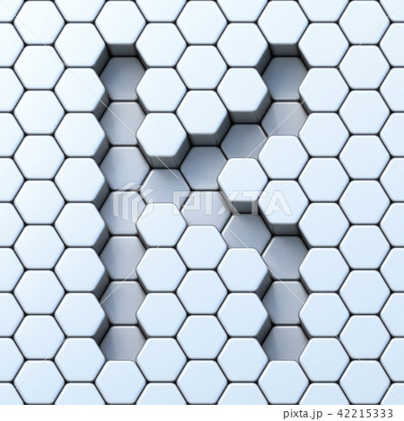Hexagonal grid letter K 3D Hexagonal grid letter K 3D 42215333