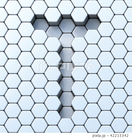 Hexagonal grid letter T 3D 42215342