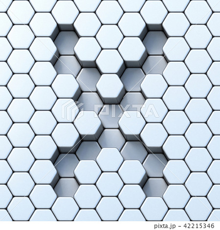 Hexagonal grid letter X 3D 42215346