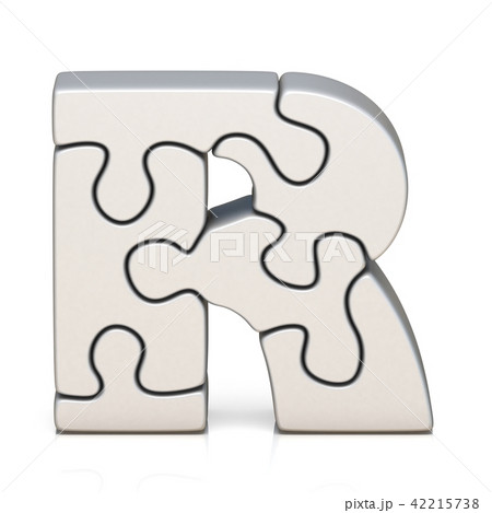 White puzzle jigsaw letter R 3D White puzzle jigsaw letter R 3D 42215738