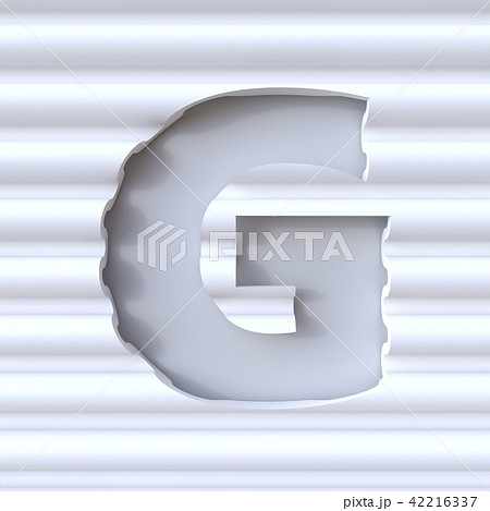 Cut out font in wave surface LETTER G 3D Cut out font in wave surface LETTER G 3D 42216337