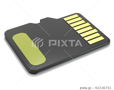 MicroSD memory card, back view. 3D MicroSD memory card, back view. 3D 42216731