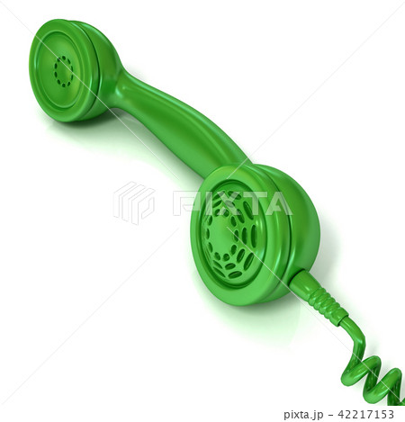 Green telephone handset illustration 3D Green telephone handset illustration 3D 42217153