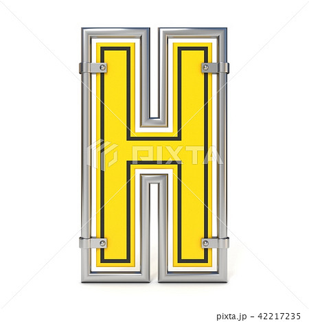 Framed traffic road sign FONT letter H 3D 42217235