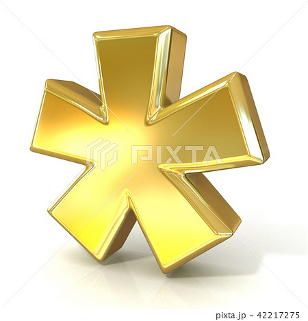 Asterisk mark, 3D golden sign 42217275