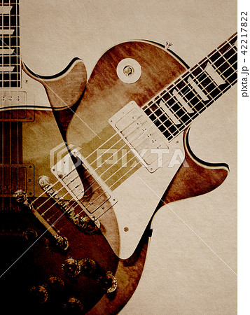 背景 紙 エレキギターのイラスト素材