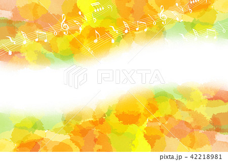 音符と秋のイメージ背景のイラスト素材