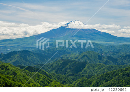 丹沢塔ノ岳より富士山の写真素材 [42220862] - PIXTA