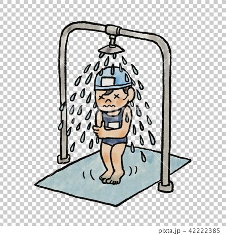 Pool Shower Is Cold Stock Illustration