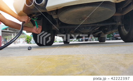 filling the gas tank car doughnut. 42222397
