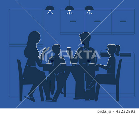 Family at dinner table vector illustration 42222893