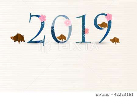 亥　梅　年賀状　背景  42223161