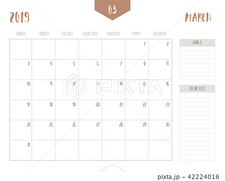 Vector of calendar 2019 ( March ) in simple Vector of calendar 2019 ( March ) in simple 42224016