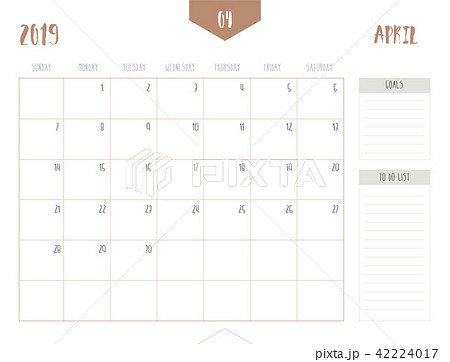 Vector of calendar 2019 ( April ) in simple 42224017