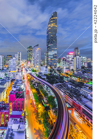 Aerial view of Bangkok City modern office building 42224042