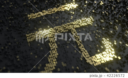 Chinese yuan sign made of gold numbers. Conceptual 3D rendering 42226572