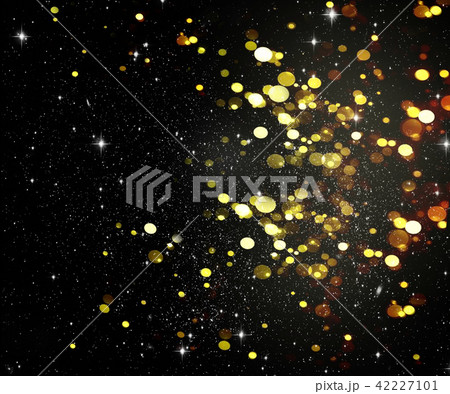 Abstract yellow bokeh on black background 42227101