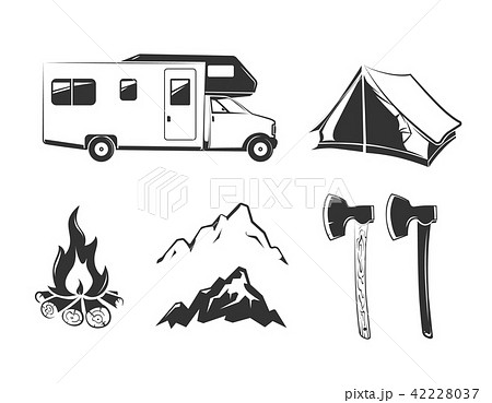Vector Elements For Summer Camp Outdoors のイラスト素材