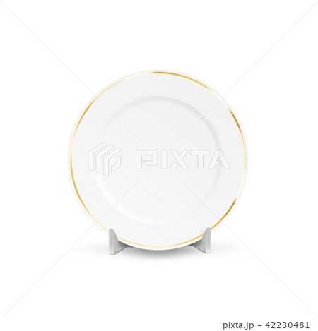 White blank plate mock up holder isolated.  42230481