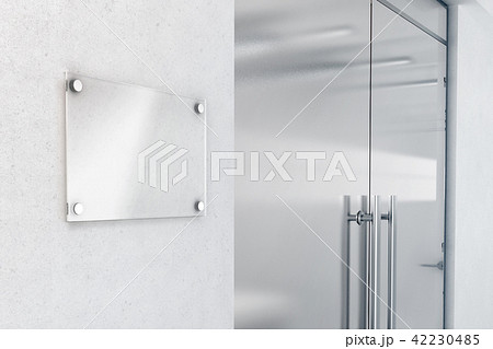 Blank glass nameplate design mockup, 3d rendering Blank glass nameplate design mockup, 3d rendering 42230485